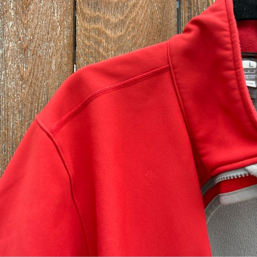 NIKE FIT Men’s Red Gray Fleece Full Zip Thermal Jacket Pockets Size Large - Picture 3 of 11